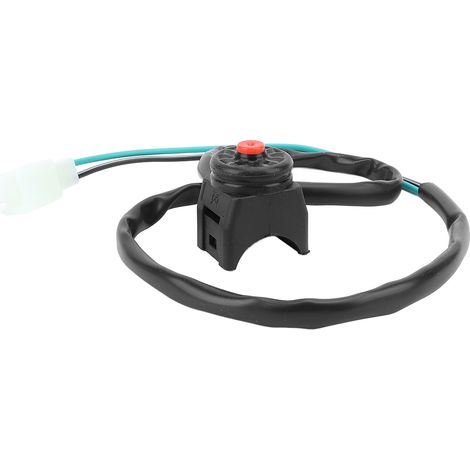 Bouton universel de klaxon d'arrêt de moteur de moto, interrupteur d'arrêt de moto de 22mm, longueur de fil de 64cm, rouge.