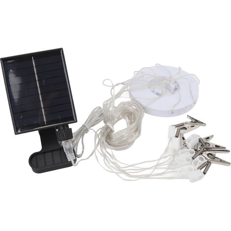 Guirlande lumineuse solaire décorative de 104 LED avec clip, chargement USB et télécommande, idéale pour la plage, le camping et les fêtes. Parfaite pour la plage, les tentes et les fêtes. (1/5)