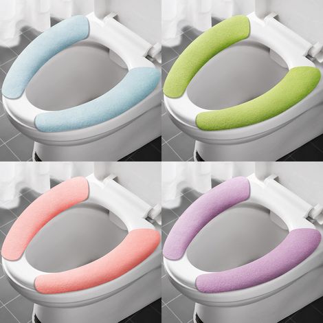 4 cojines para asiento de inodoro, cojines para funda de inodoro, pegatinas para cojines de inodoro, arandelas adhesivas para inodoro, pegatinas para inodoro domésticas