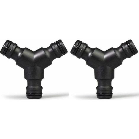 Divisor de manguera de plástico ZVD (3 vías), conector macho en Y para manguera de jardín, paquete de 2 (1/4)
