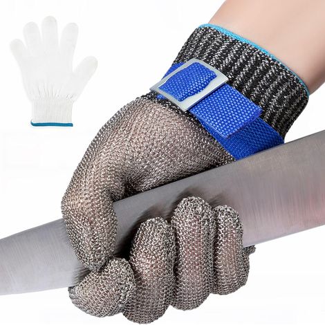 1 Paire Gants de protection,maille acier inoxydable,résistance coupure,taille XS à XXL,boucherie soudage (1/5)