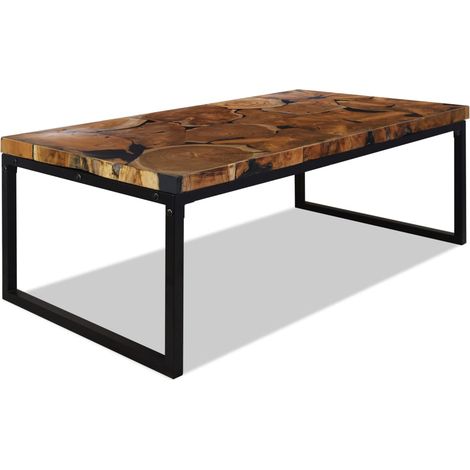 Couchtisch Teak Harz 110x60x40 cm