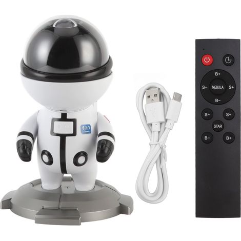 Veilleuse projecteur d'étoiles astronaute, lampe d'ambiance LED RGB USB, blanche, cadeau pour chambre d'enfant (1/5)
