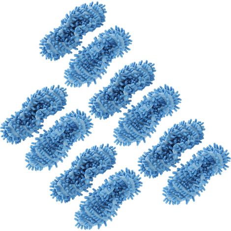 10 Paires de Chaussons Serpillière en Chenille pour Nettoyage Multifonction - Bleu