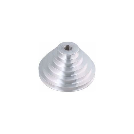 Poulie en aluminium 5 niveaux – Diamètre intérieur 19 mm – Diamètres extérieurs 54 à 150 mm – Largeur 12,7 mm pour courroie trapézoïdale A (1/5)