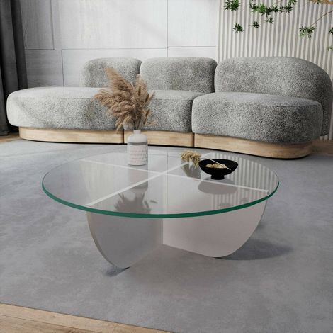 Dmora - Wohnzimmertisch Phoebe, Niedriger Wohnzimmertisch, Kaffeeregal, Couchtisch für Sofa, 90x90h30 cm, Weiß, mit verstärkter Verpackung (1/5)