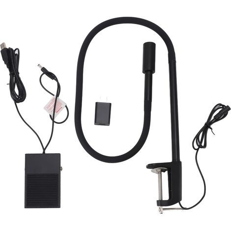 Lampe de bureau UV LED pour cils et ongles, avec pince à col de cygne Flexible, commande à pédale, durcissement de colle Portable pour Salon de beauté (1/5)