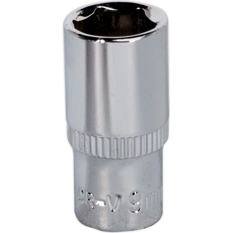 Sealey SP1409 Premier Fully Polished Socket 1/4"Sq Drive 9mm