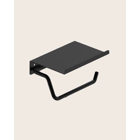 Portarotolo con mensola nero opaco Minimal