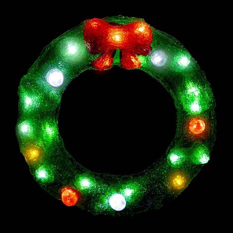 Corona luminosa in acrilico con 25 led lampeggianti h.29cm per esterno - Feeric lights & christmas