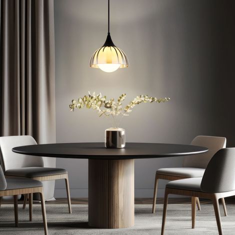 Suspension lampe suspension lampe suspension salon luminaire boule verre fumé H 120 cm