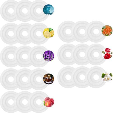 sabores, 24 discos de repuesto perfumados para calentador de toallas, cubo, almohadillas perfumadas, pastillas aromáticas. (1/2)