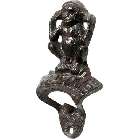Apribottiglie da parete in metallo a forma di scimmia - 8621