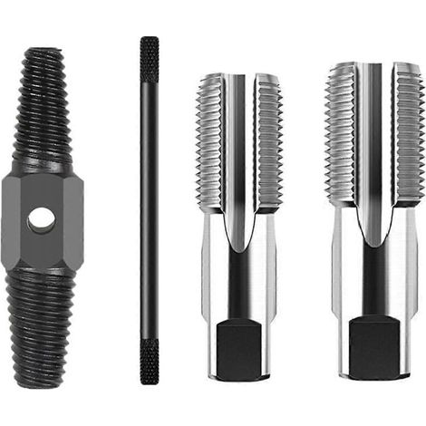 Ensemble de forets extracteurs à double vis pour tuyaux d'eau endommagés, outils d'extraction de vis cassées et de réparation de filetage de robinet. (1/5)