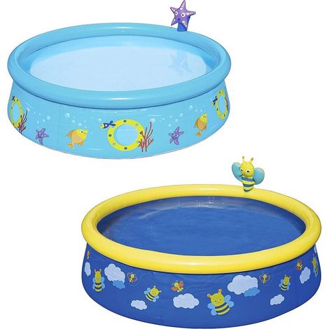 TRADE SHOP - La Mia Prima Piscina Fuori Terra Fast Set Con Spruzzatore 152x38cm 2 Colori 57326 - (1/5)