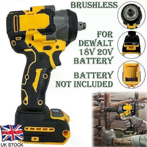 Clé à chocs sans fil 800 Nm pour batterie Dewalt 18 V. 1/2". électrique sans balais. Royaume-Uni (1/5)