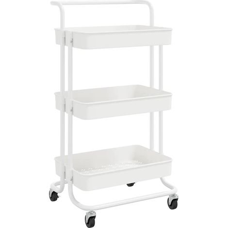 Maison Exclusive - Carrello da Cucina 3 Ripiani Bianco 42x35x85 cm Ferro e ABS