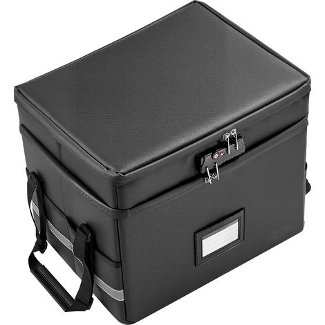 Mophorn Boîte à documents ignifuge jusqu'à 1000 °C, porte-documents multicouche avec serrure, sac de rangement résistant au feu et à l'eau, portable et pliable à deux niveaux (1/5)