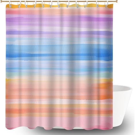 Rideau de bain 180x180 avec motif voile de douche pour idée cadeau pour pendaison de crémaillère (1/5)
