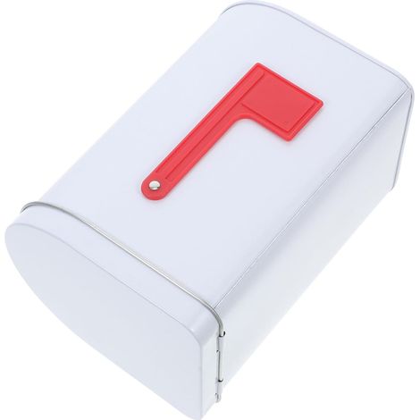 Petite boîte aux lettres en métal blanc (156 x 94 112 mm) avec inscription relief, coffret cadeau (1/5)