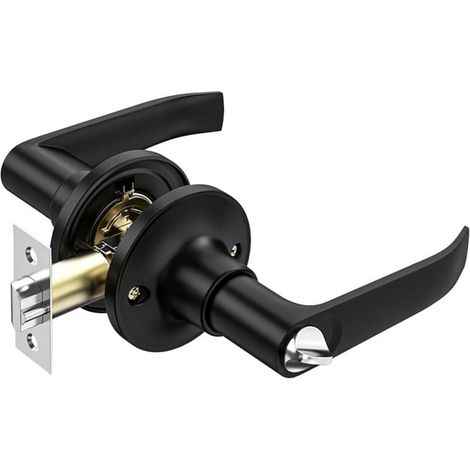 UlisemVerrouillage à Levier Antivol, Serrure de Porte Intérieure,Serrure de Porte au Design Bouton de Poignée de Porte-Noir (1/4)
