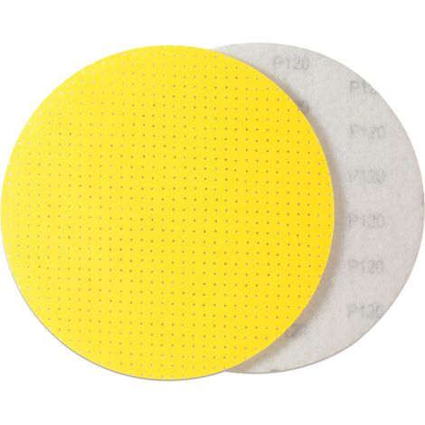 25 Pièces 225mm Disque Abrasif Grain 120 Pastilles Abrasives Papier de Verre Perforés Disques Abrasifs Pour Ponceuse Gypsière/Girafe de Ponçage/Ponceuse de Plafond (1/5)