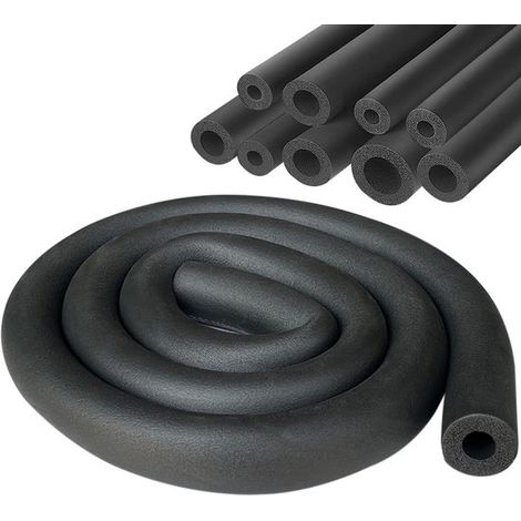 Rohrisolierung, Schaumstoff, Ø 32 mm, Rohrisolierung, Rohr, schwarz, für Heizung, Sanitär, Heizungsrohr, Kupferrohr, 1,8 m (schwarz, 32 mm) (1/5)