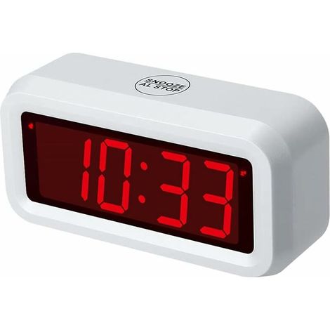 Green Mobility-Horloge numérique de bureau avec grand 1,2 alimenté par batterie (blanc) (1/5)