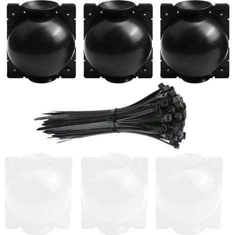 6 Pièces Dispositif d’Enracinement pour Greffage de Plantes – Boules Réutilisables en Plastique Noir et Blanc