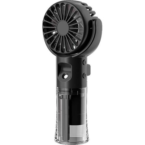 USB Rechargeable Fan, 4 Speeds, Small and Lightweight, for Indoor, School, Travel, Camping and Makeup (Black) (1/5)