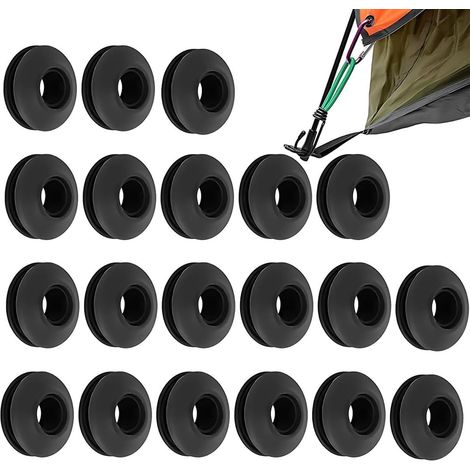20 Pièces Oeillets Pour Bâches, Oeillet De Bâche Auto Bloquants En Plastiques, Oeillet Pour Bâche Pour Bâche De Protection Pour Piscine, Rideau, Tente(Noir) (1/5)