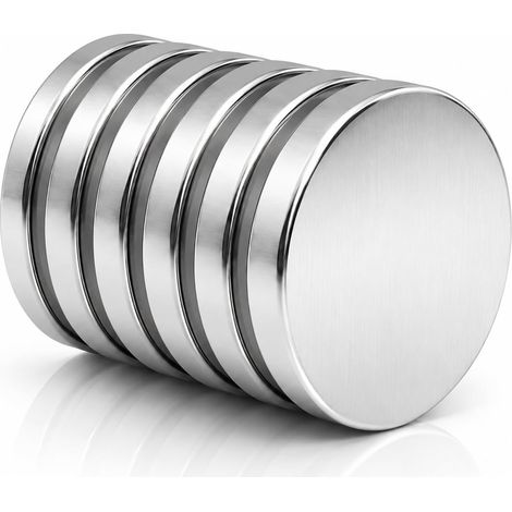 6PCS Aimant en Néodyme Extra Puissants 30 x 3mm, Ultra Puissants Disques Magnétiques Forts, Avec Adhésif Double Face Aimant Rond pour Réfrigérateur Tableau, Magnétique Bricolage Maison Bureau (1/5)