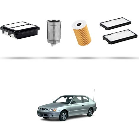 Kit tagliando 4 filtri compatibile con Hyundai Accent (LC) II 1.5 CRD 60kw dal 2002 (1/5)