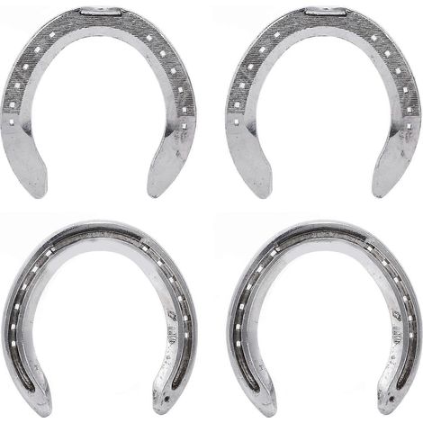 4 fers à cheval en alliage d'aluminium, légers et fiables, accessoires pratiques pour équitation, idéaux pour hippodrome et ferme (1/5)