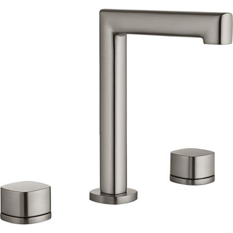 Lavabo bimando da appoggio con bocca bassa Toscana finitura nichel spazzolato [ IMEX® ]