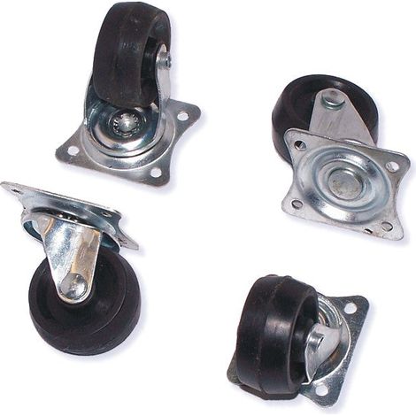 Set di ruote in gomma per mobili misure 30 mm 4 pezzi e 40 mm 4 pezzi Beast-32 mm