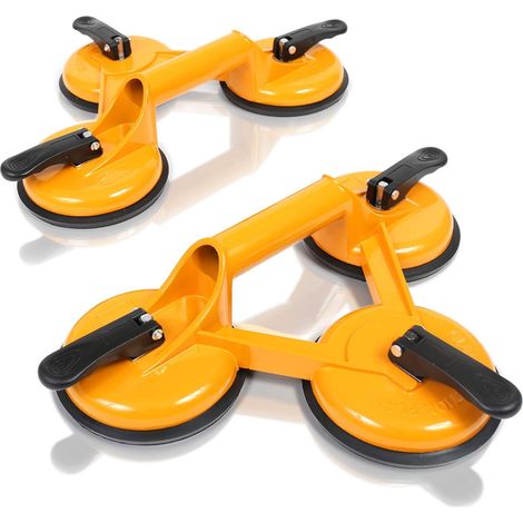 Ventouses (2 pièces) - Ventouses pratiques pour transporter en toute sécurité des carreaux, des assiettes en verre et autres objets lisses (3 ventous