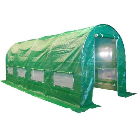 BIRCHTREE 5M (L) x 2M (W) x 2M (H) Polytunnel Greenhouse Pollytunnel With Galvanised Frame