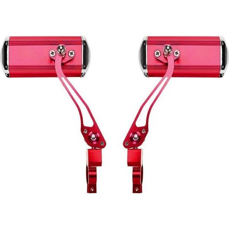 Rétroviseurs de guidon de vélo de montagne (rouge), moto, conversion de vélo, miroirs en aluminium, réflecteurs de sécurité