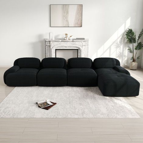 Canapé - Modulable - Méridienne - Velours côtelé - 4 places (1/5)