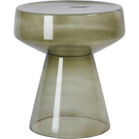 Light & Living tavolino Dakwa vetro grigio verde - Ø37x44 cm