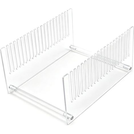 (20x16x10cm)Support de Rangement Disque Vinyle en Acrylique Transparent, Présentoir 20 Emplacements pour Albums Vinyles LP, Étagère de Stockage (1/5)