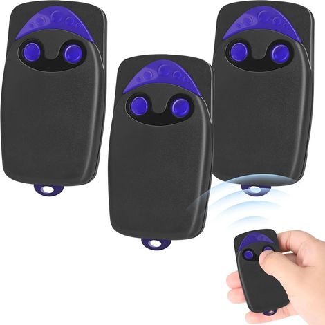 Juego de 3 mandos a distancia para puertas, mando a distancia automático Flo2r-s, transmisor de control remoto de 2 canales de 433,92 MHz (incluye 3 pilas de repuesto) (1/5)