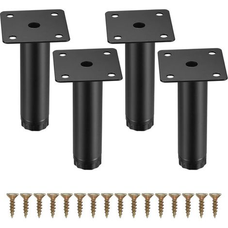 4 Stück Möbelfüße, 10 cm/4 Zoll verstellbare Möbelfüße, Metallbefestigungsfüße für Möbel/Tische/Stühle/Schreibtische/Küchenmöbel/Schränke/Sofas