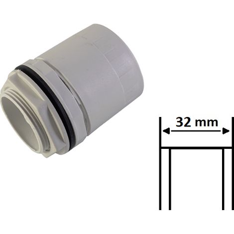 Raccordo tubo rigido scatola passo metrico tenuta stagna Ø 16 20 25 32 mm IP65 in PVC grigio collegamento cassetta 32 mm