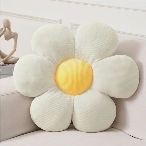 Coussin fleuri, coussin d'assise en forme de fleur, coussin moelleux, coussins de sol, coussins décoratifs pour la maison, jaune (1/5)