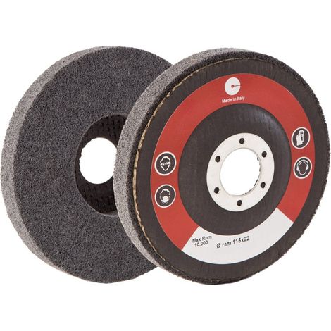 Meule CALFLEX monobloc pour meuleuses d'angle 115 mm, finition brillante.