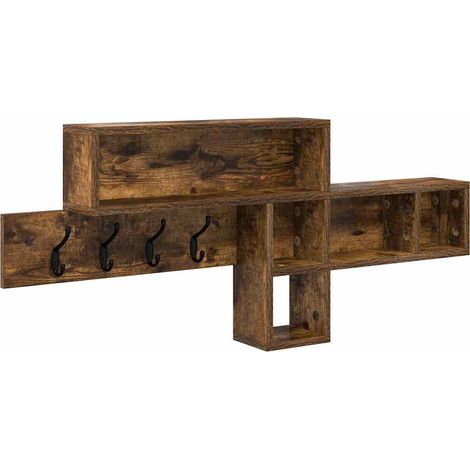 Maison Exclusive - Wandmontierter nachttisch Geräucherte Eiche 10 (1/5)