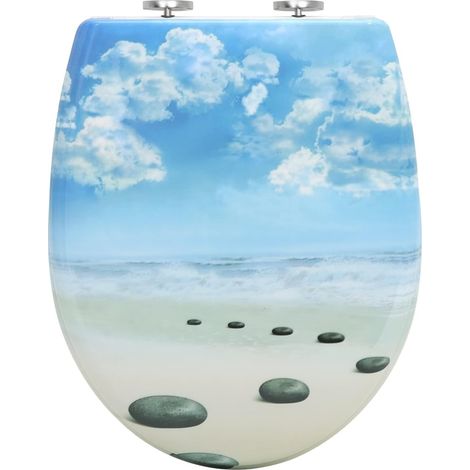WOLTU Copriwater Soft Close Universale Chiusura Ammortizzata Sedile Wc Forma di O, Cielo Blu (1/5)