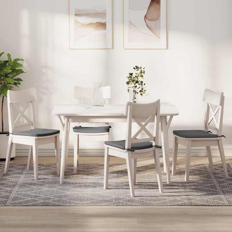 Sitzkissen 4 pcs Dunkelgrau 40 x 40 x 3 cm Mikrofaserstoff